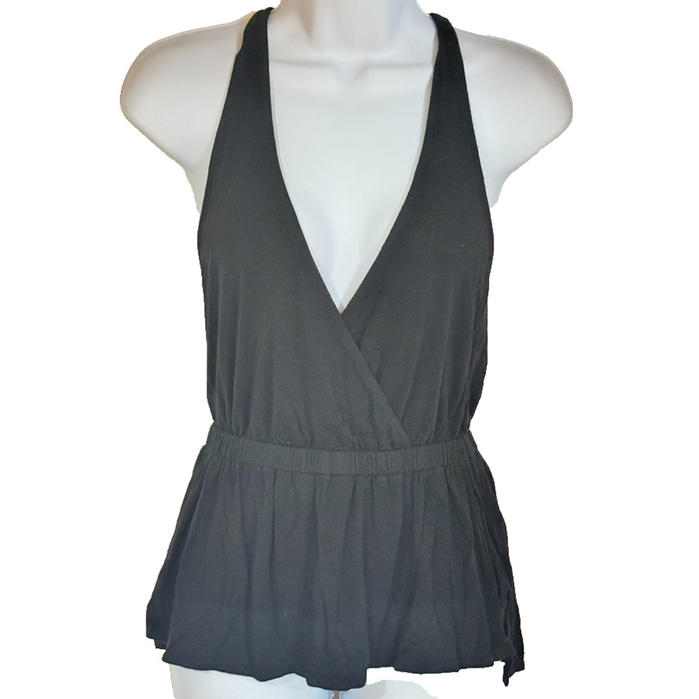 Free People We The Free XSmall Black Plunge Neck Tank